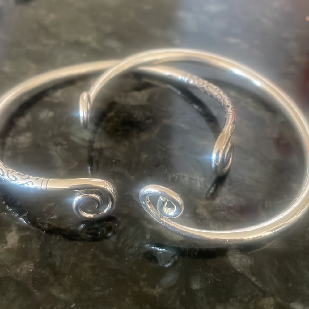 Two Silver Bracelets Are Adjustable 925 - image 4